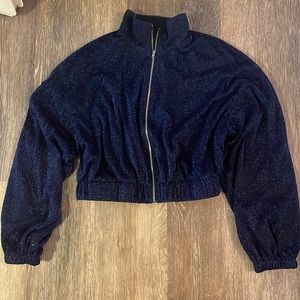 Sparkly bomber jacket.